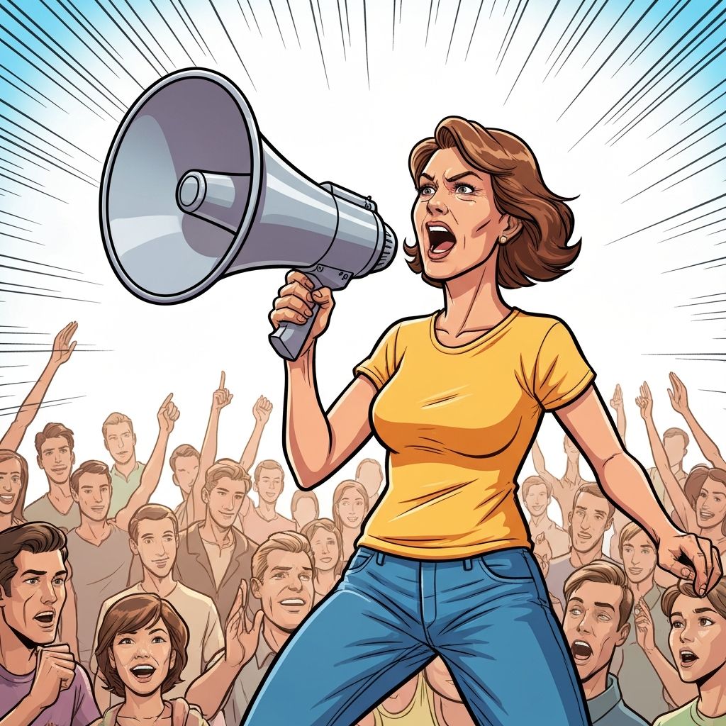 Person with megaphone