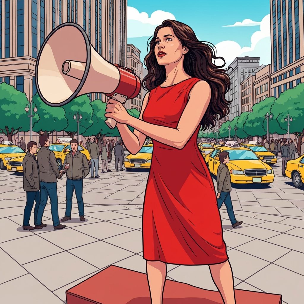 Woman with megaphone